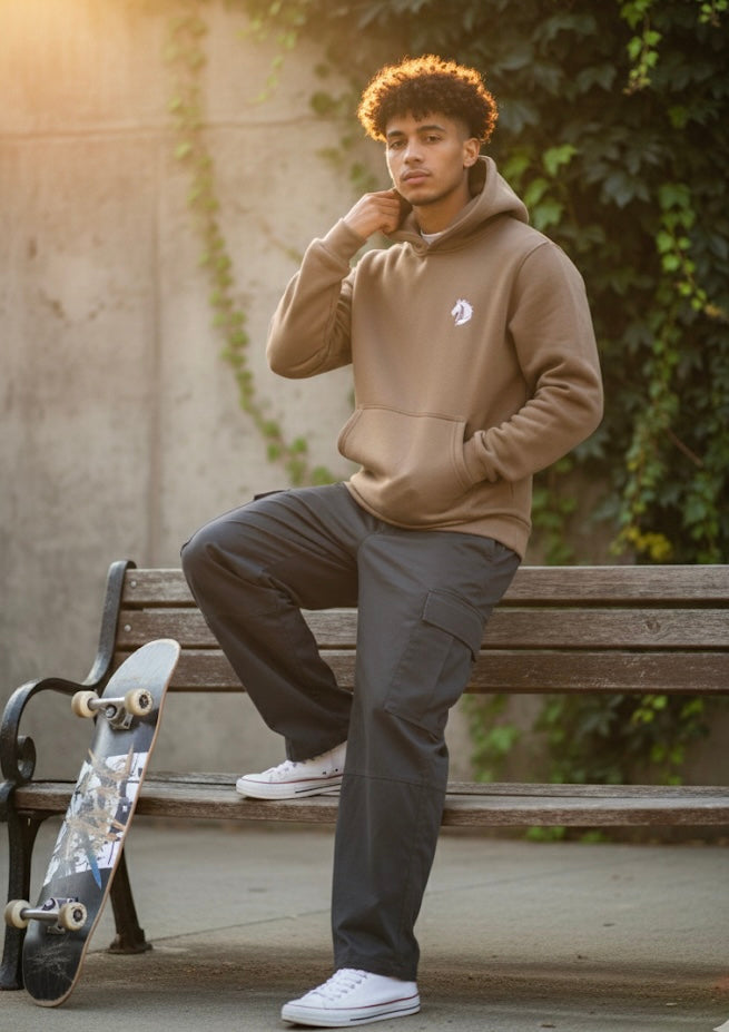 Cotton Fleece Hoodie (Brown) - Ultimate Comfort