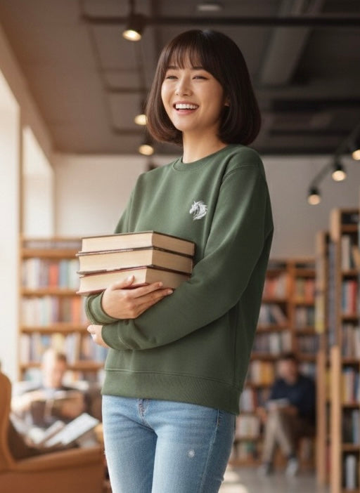 Cotton Fleece Sweatshirt (Green) - Ultimate Comfort