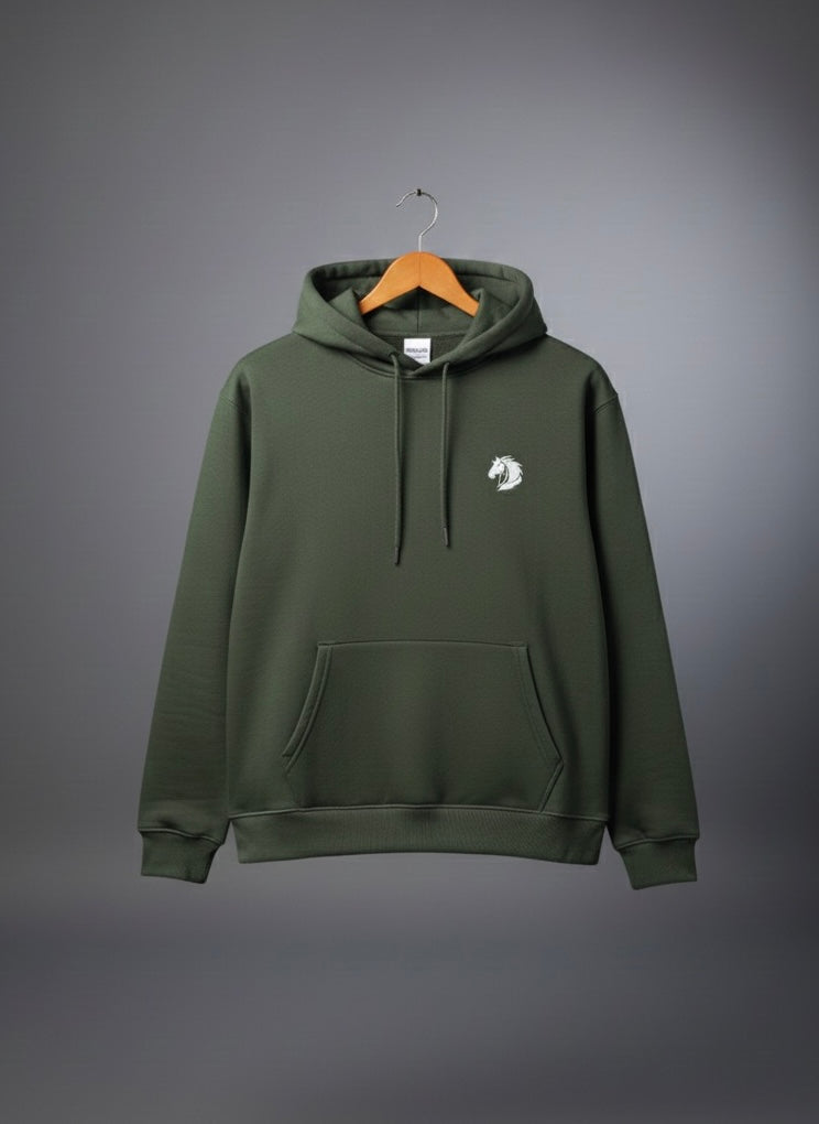 Cotton Fleece Hoodie (Green) - Ultimate Comfort