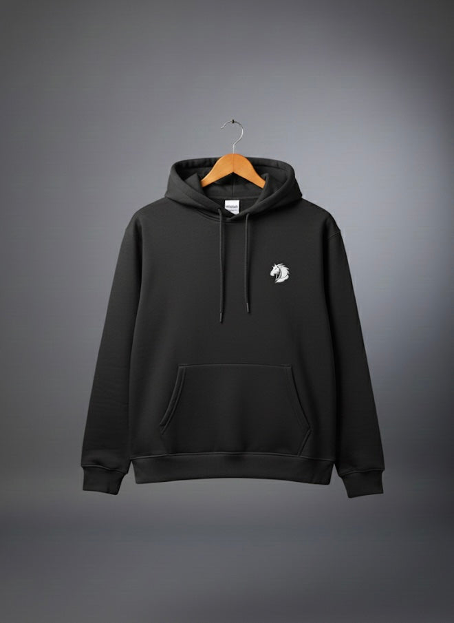 Cotton Fleece Hoodie (Black) - Ultimate Comfort